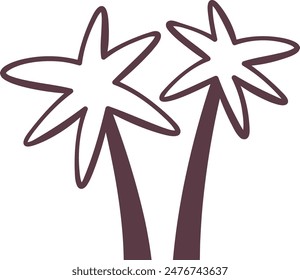 Ilustración vectorial de contorno de palmeras