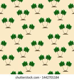 Palm trees plants Seamless pattern