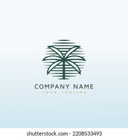 Palm trees real estate logo