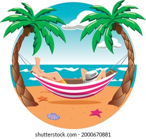 palm trees and relax on the beach with sun