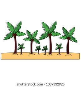 palm trees sand beach landscape  icon image 