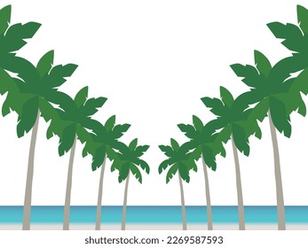 palm trees, sea and beach