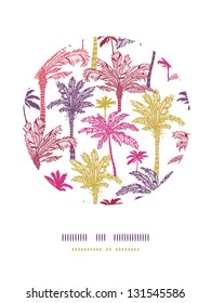 Palm trees seamless circle decor pattern background