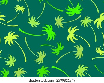 Palm trees seamless pattern. Summer time, wallpaper with tropical palm trees pattern. Design for printing t-shirts, banners and promotional items. Vector illustration