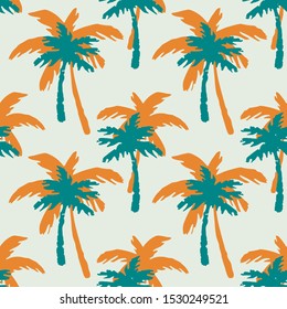 Palm trees seamless pattern. Tropical repeating background. Nature print. Fabric design, wallpaper