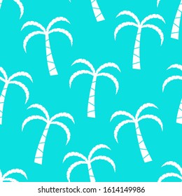 Palm trees seamless pattern. Tropical texture. Vector illustration.