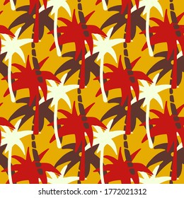 Palm trees seamless pattern. Tropical  background. Summer print. Fabric design, wallpaper