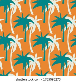 Palm trees seamless pattern. Tropical  background. Summer print. Fabric design, wallpaper