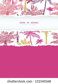 Palm trees seamless vertical torn frame pattern background