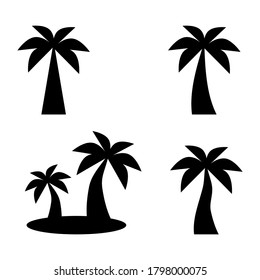 palm trees set. summer symbol isolated on white background. vector illustration