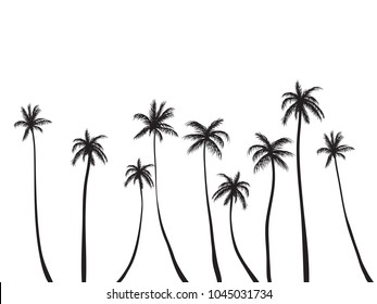Palm trees silhouette. abstract Vector illustration