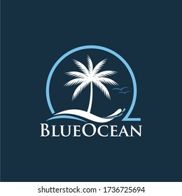 Emblemas de silueta de palmeras. empresa de viajes con logotipo, agencia de viajes. Ilustración vectorial. signo de icono. elemento de diseño