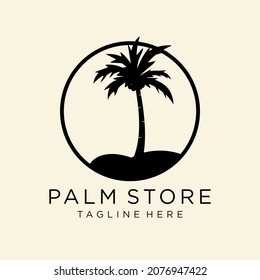 Palm trees silhouette emblems. logo travel company, travel agency. Vector illustration. icon