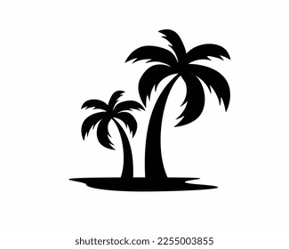 Palm trees silhouette emblems. logo travel company, travel agency. Vector illustration. icon sign. design element