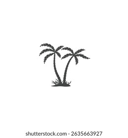 Palm trees silhouette Icon flat vector design