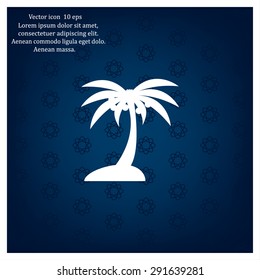 Palm trees silhouette on art island