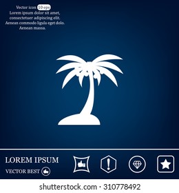 Palm trees silhouette on art island
