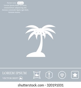 Palm trees silhouette on art island