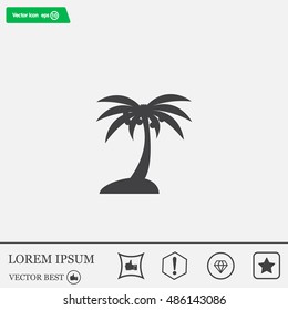 Palm trees silhouette on art island