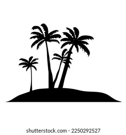 palm trees silhouette. Summer beach. Vector illustration.