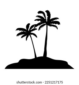 palm trees silhouette. Summer beach. Vector illustration.