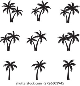  palmeras, silueta, palmera, árbol, 
