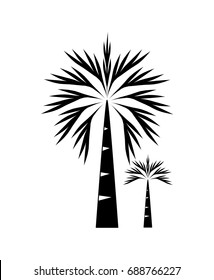 Palm trees silhouette vector icon