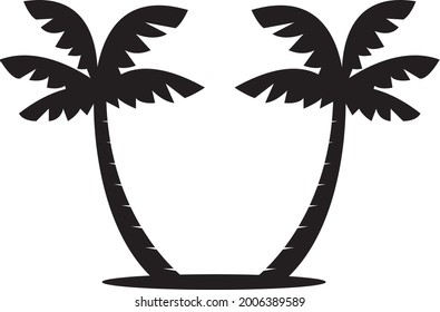 Palm trees silhouette. Vector illustration.