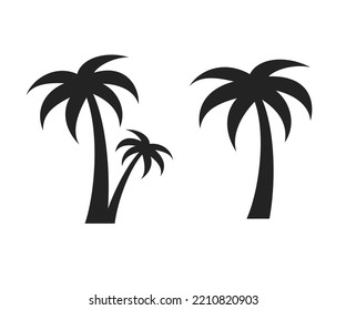 Palm trees silhouette vector. illustration. icon. sign. design.