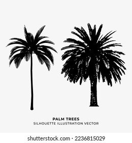 palm trees silhouette vector illustration