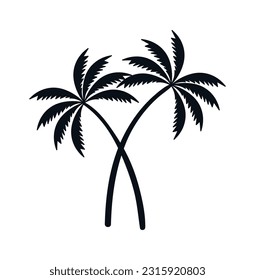 Palm Trees Silhouette Vector Illustration