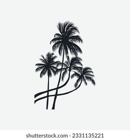 Palm trees silhouette vector illustration design editable and resizable.
