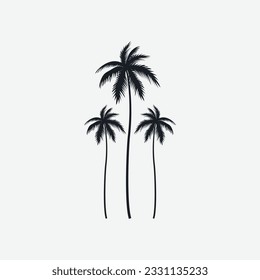 Palm trees silhouette vector illustration design editable and resizable.
