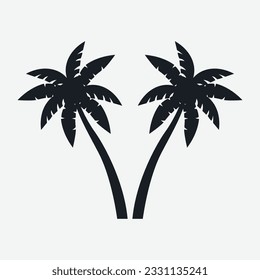Diseño editable y redimensionable de ilustración vectorial de silueta de palmeras.

