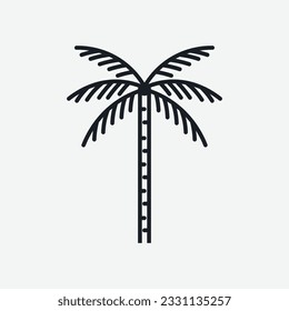 Diseño editable y redimensionable de ilustración vectorial de silueta de palmeras.
