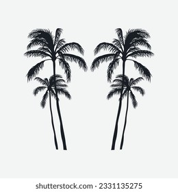 Palmen Silhouette Vektorgrafik Design editierbar und änderbar.
