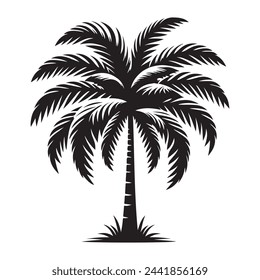 Palm trees Silhouette, Vector illustration.