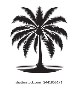 Palm trees Silhouette, Vector illustration.