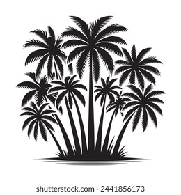Silueta de palmeras, ilustración vectorial.