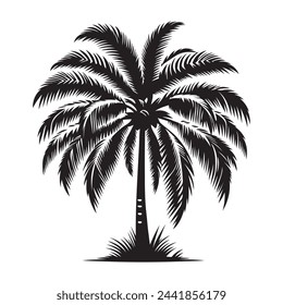 Palm trees Silhouette, Vector illustration.