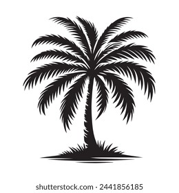 Palm trees Silhouette, Vector illustration.