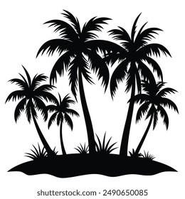 Palm Trees Silueta Ilustración vectorial Arte