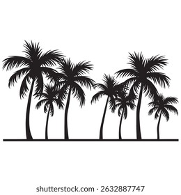 palm trees silhouette vector illustration