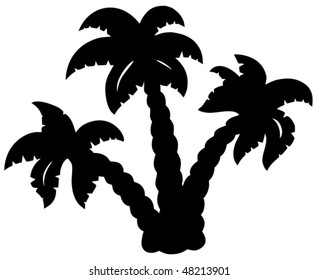 Silueta de palmeras - ilustración vectorial.