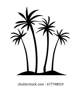 Palm trees silhouette. Vector illustration