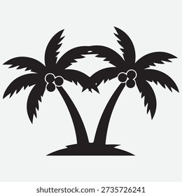 Palm trees silhouette vector to represent summer  palm tree silhouette free eps with fully editable

