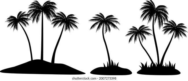 Palm trees silhouettes black vector illustration