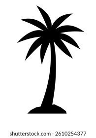 palm trees silhouettes. Hand drawn isolated illustrations.