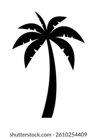 palm trees silhouettes. Hand drawn isolated illustrations.