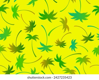 Palm trees silhouettes seamless pattern. Colorful gradient palm trees. Summer time, wallpaper with tropical pattern. Design for printing t-shirts, banners and promotional items. Vector illustration